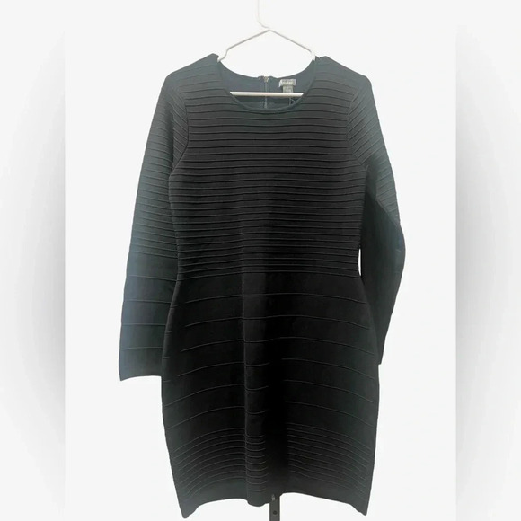 Neiman Marcus‎ Form Fit Ribbed Dress Zip Back Women’s Sz Large - Picture 3 of 6